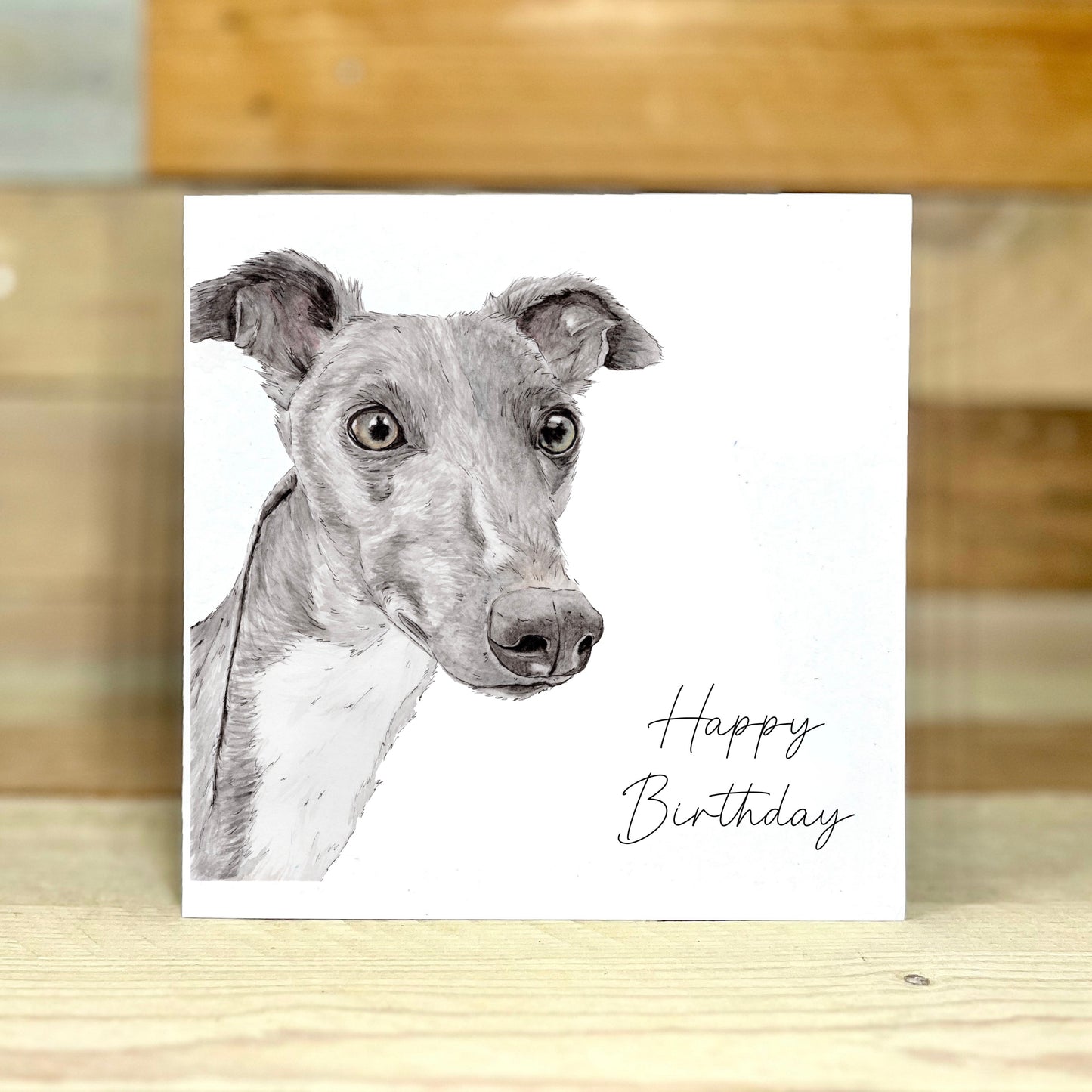 Long Noses Whippet Birthday Card