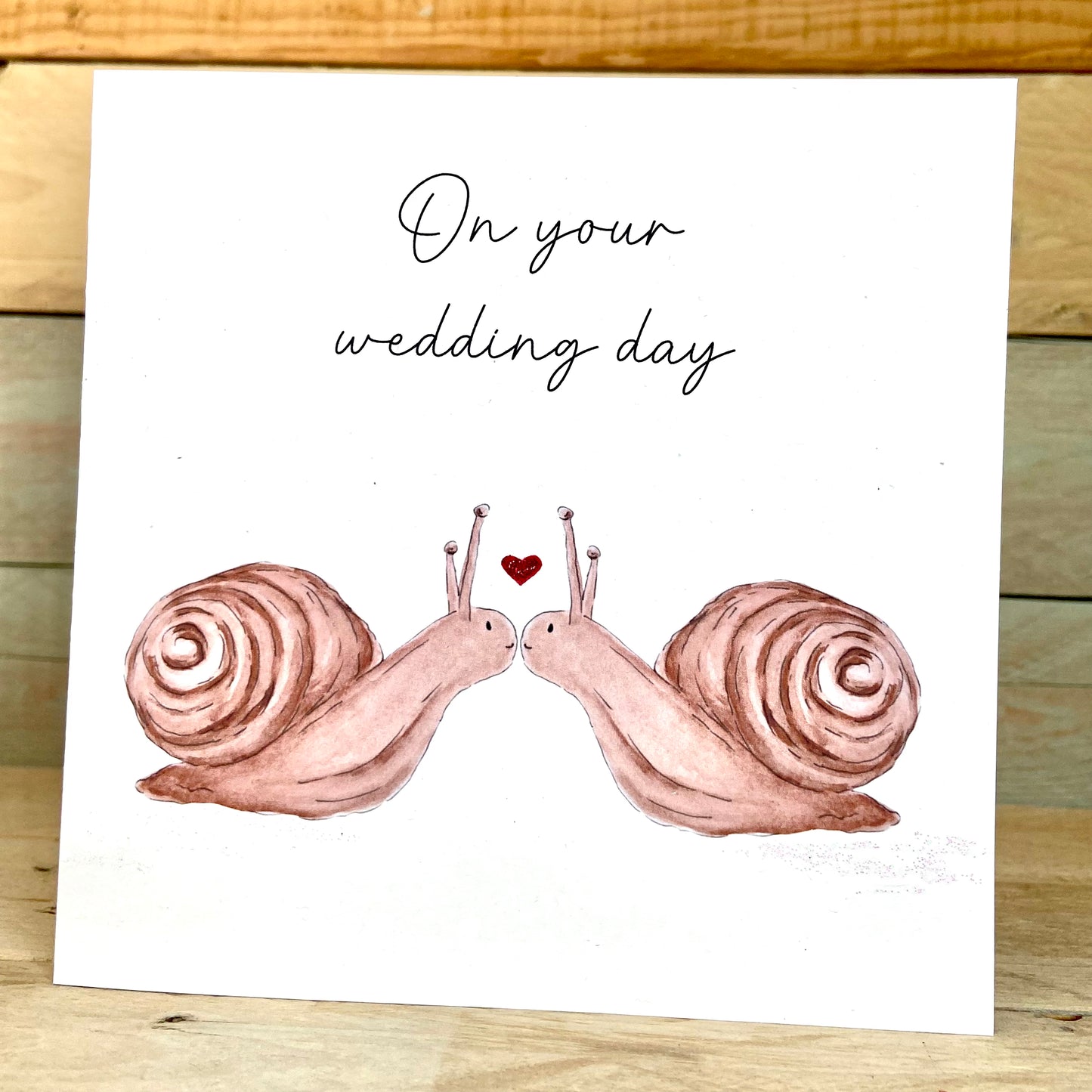 Shellie and Stevie The Snails Wedding Card