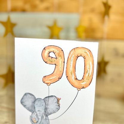 Nelly Turns Ninety Birthday Card