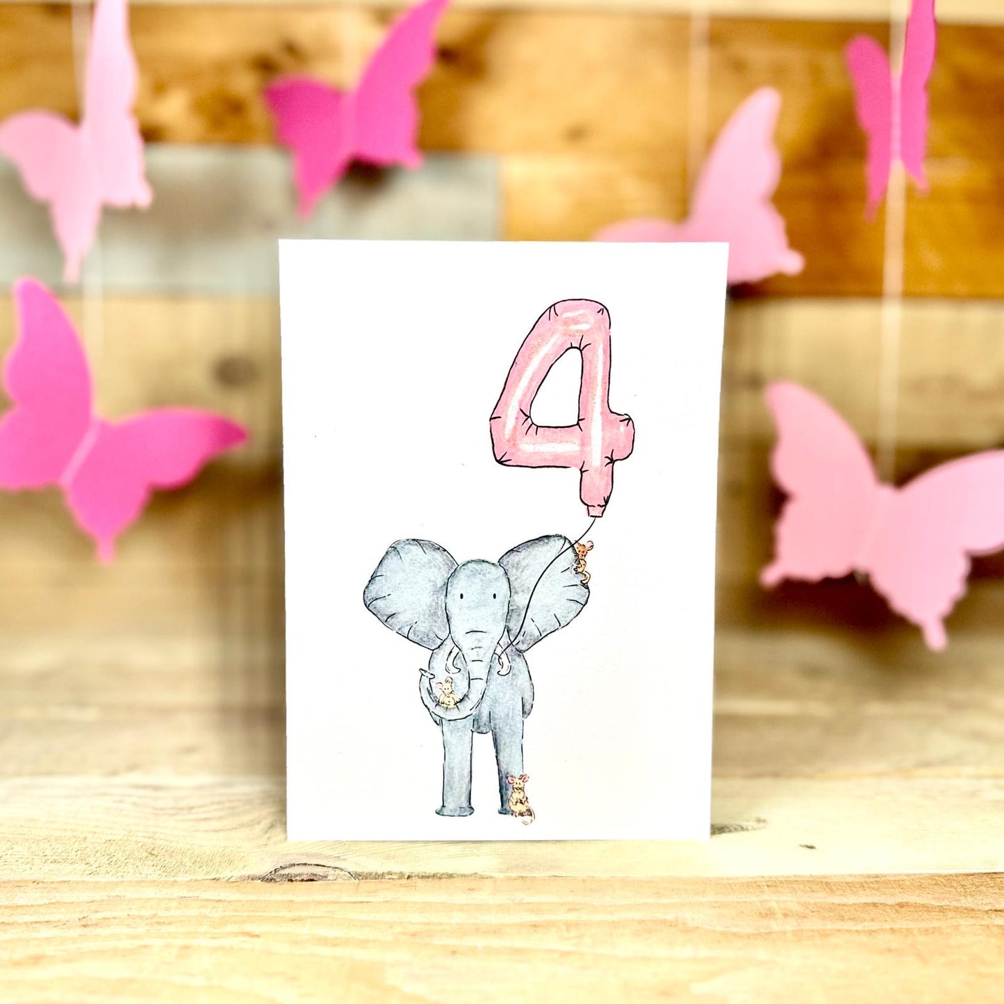 Nelly Turns Four Birthday Card