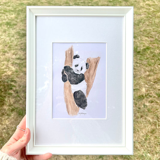Peach the Panda Framed Original Painting