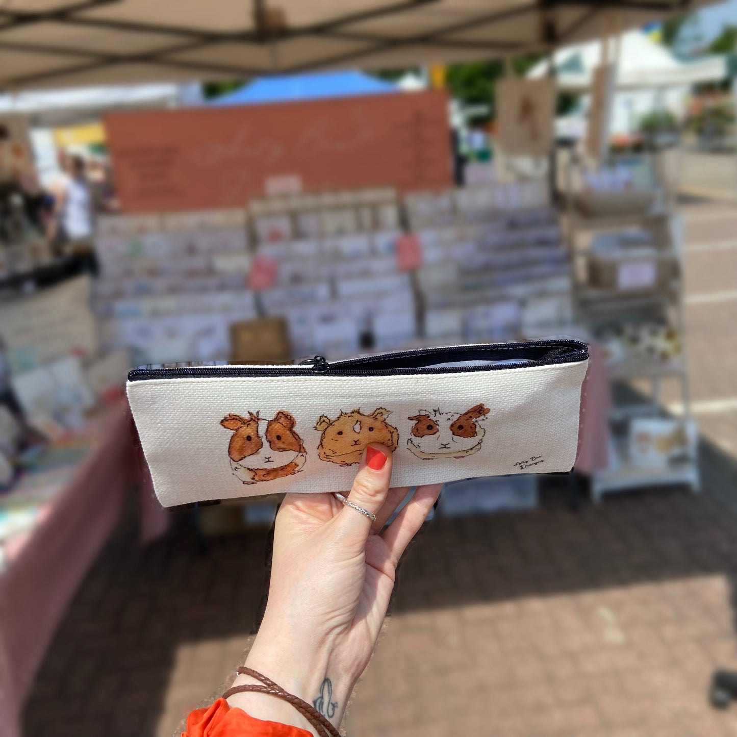 Guinea pig Linen Pencil Case