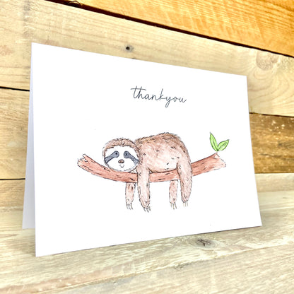 Hugh the Hanging Sloth Thankyou Card