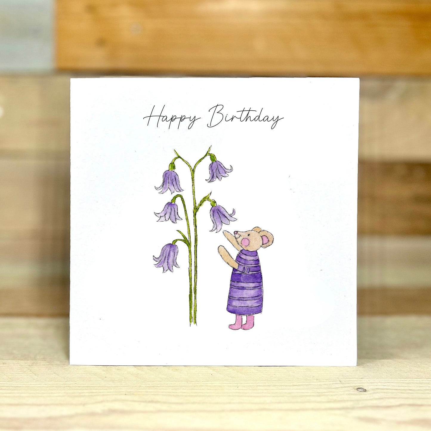 Bluebell Mouse Birthday Card