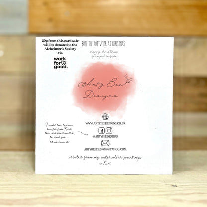 Buzz the Rottweiler at Christmas Charity Card