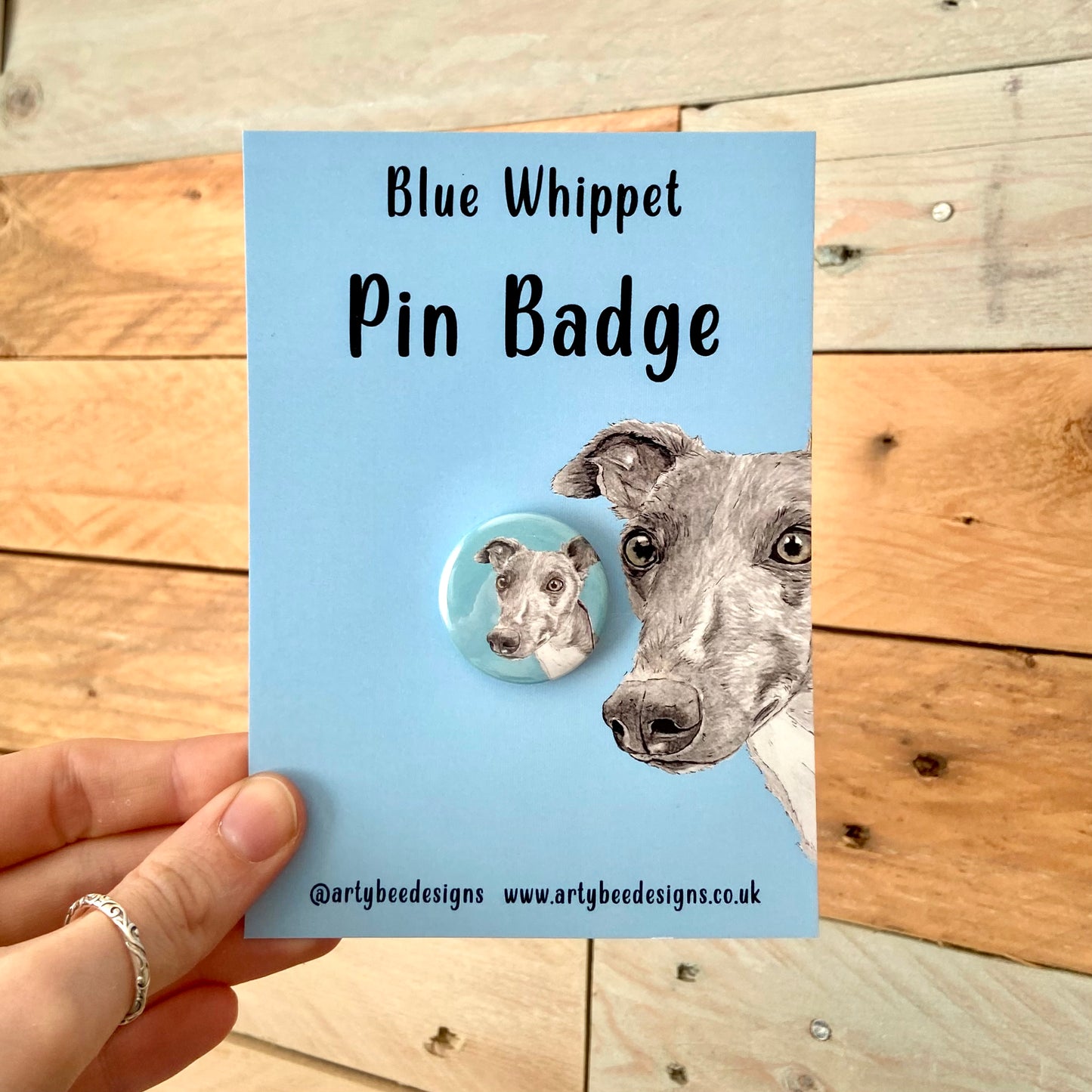 Blue Whippet Pin Badge