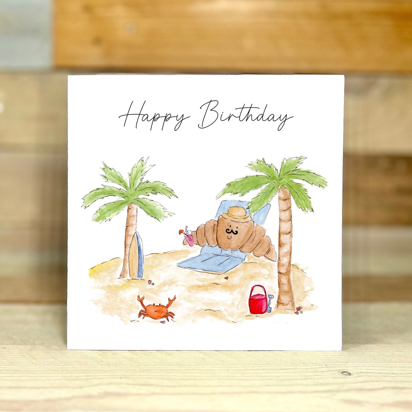 Pierre at the Beach Birthday Card