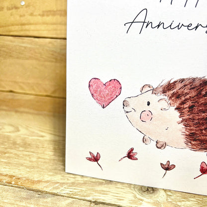 Love From Spike Hedgehog Anniversary Card
