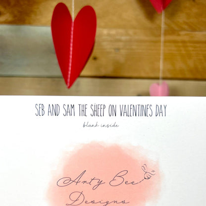 Seb and Sam the Sheep Valentine's Card