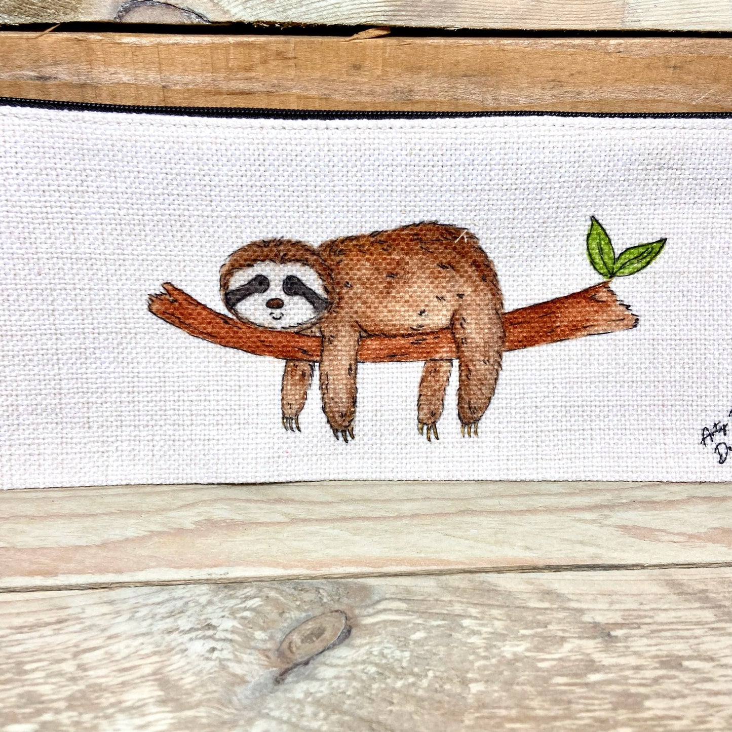 Sloth Linen Pencil Case