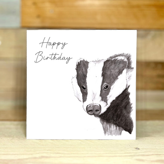 Bernard the Badger Birthday Card