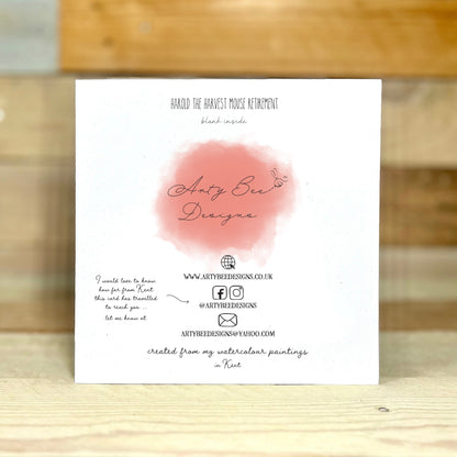 Hazel the Harvest Mouse Retirement Card