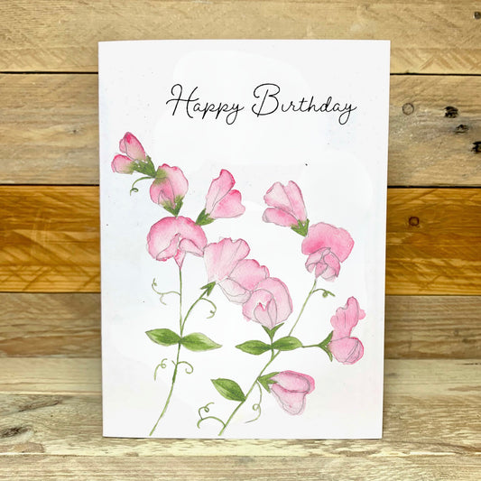 Sweetpea Seeded Birthday Card