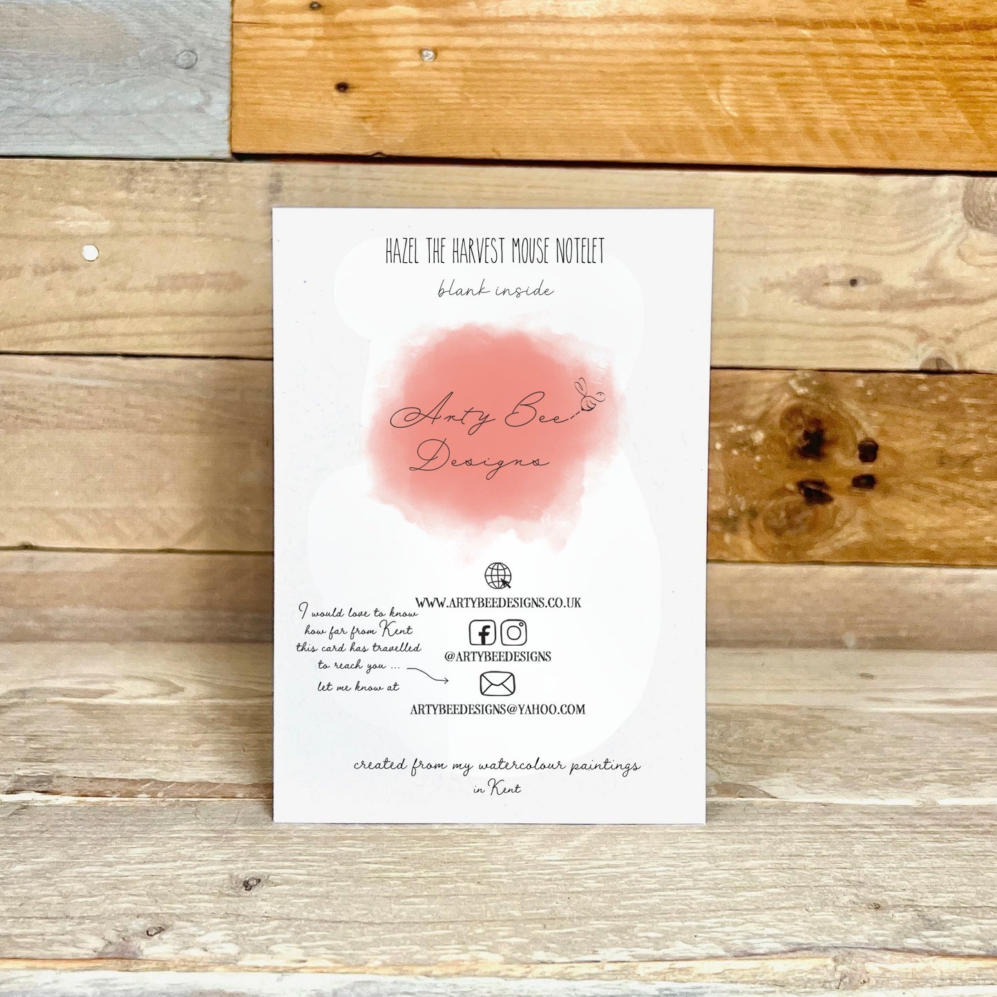 Hazel the Harvest Mouse Blank Notelet