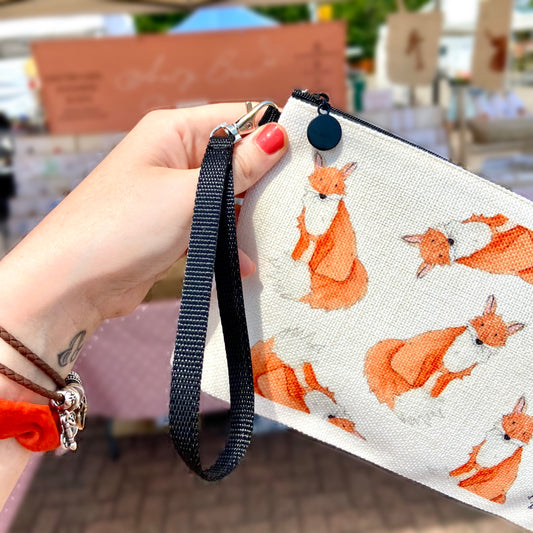 Fox Zip Up Linen Bag