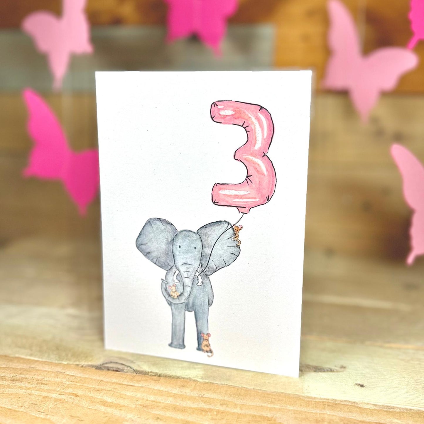 Nelly Turns Three Birthday Card