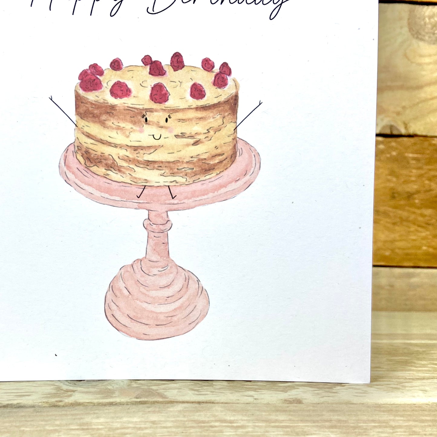 Victoria the Naked Sponge Cake Birthday Card