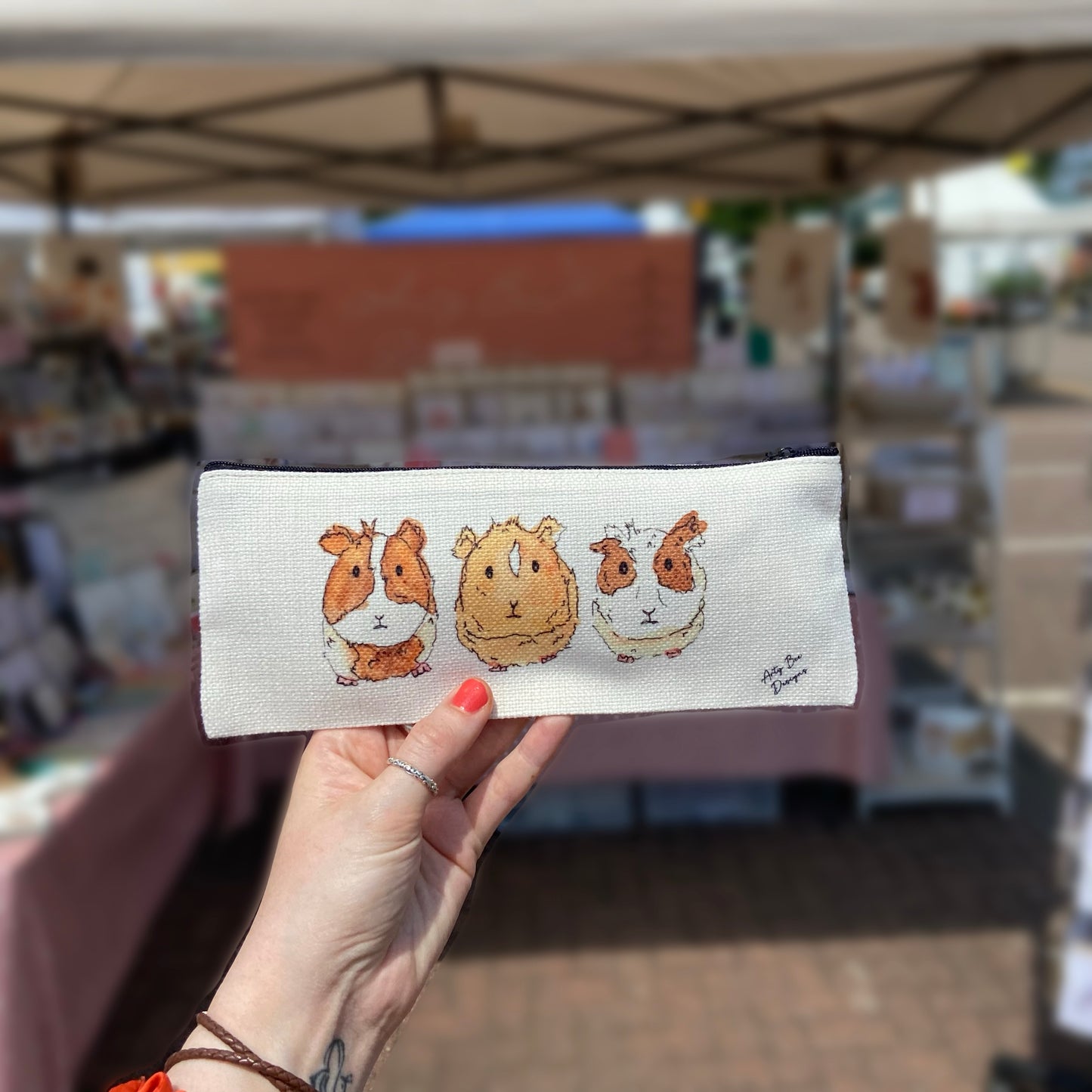 Guinea pig Linen Pencil Case