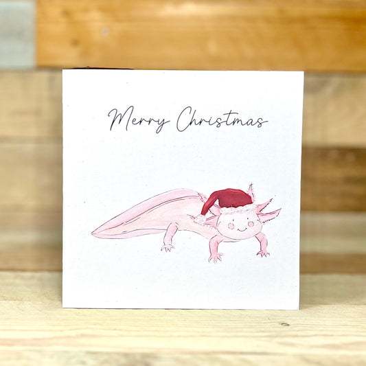 Festive Arthur the Axolotl Christmas Card