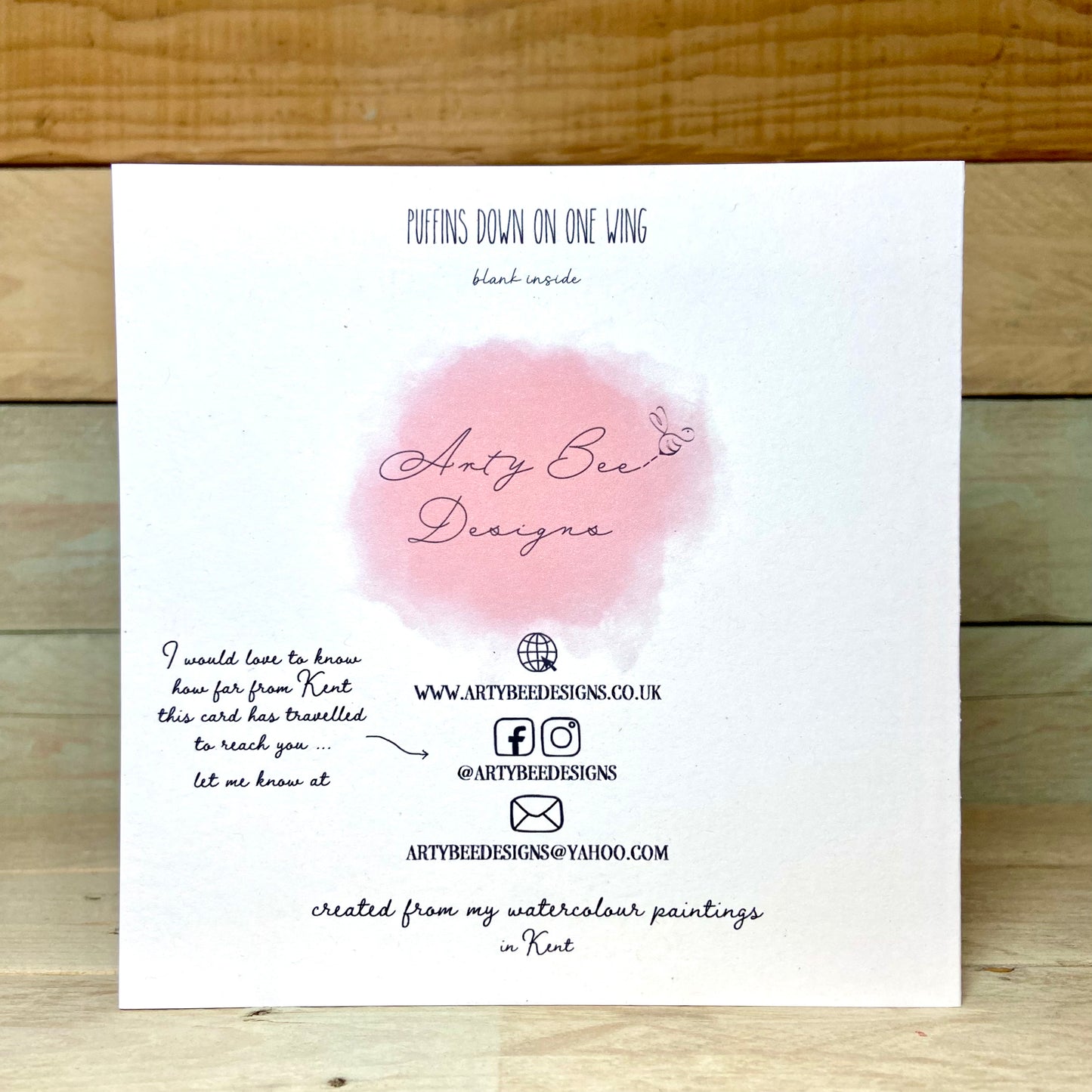 Puffin's Down On One Wing Engagement / Wedding Card