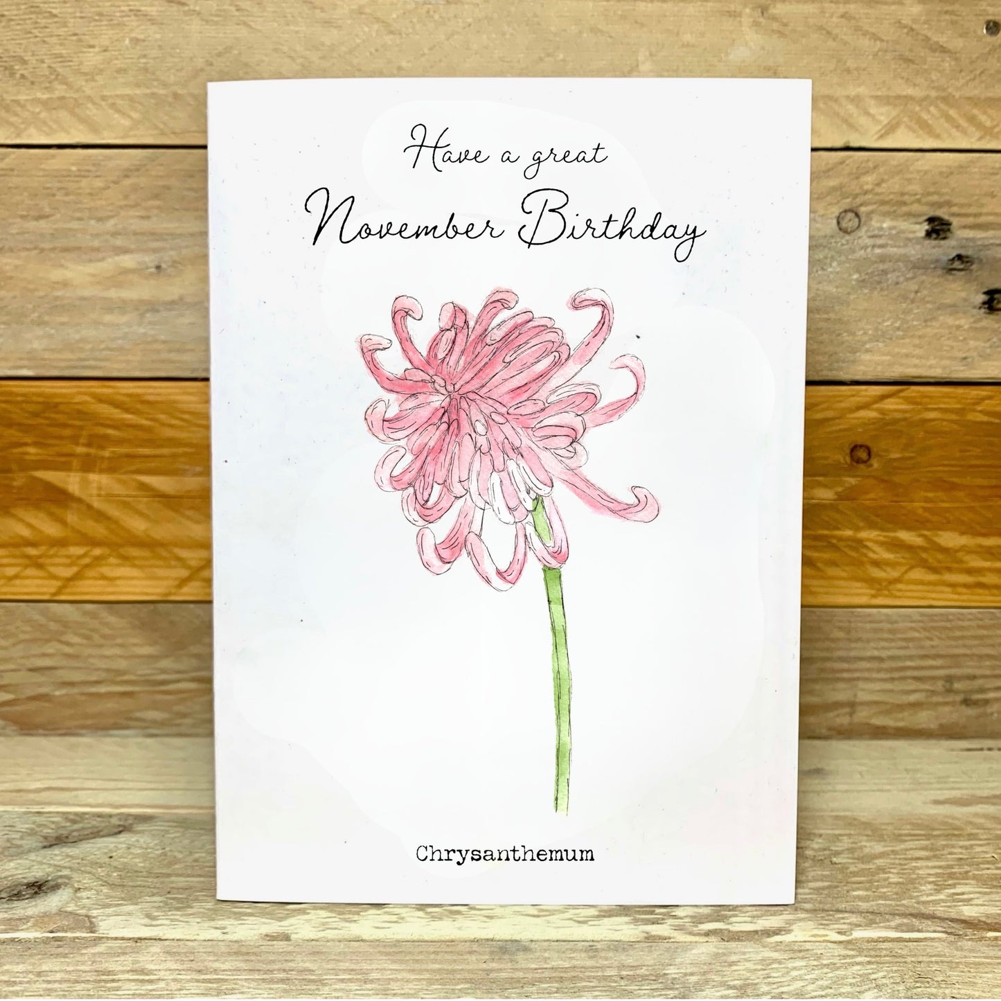 November / Chrysanthemum Birth Flower Card