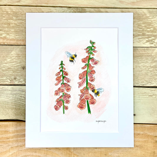 Foxgloves and Buzzes Original Painting