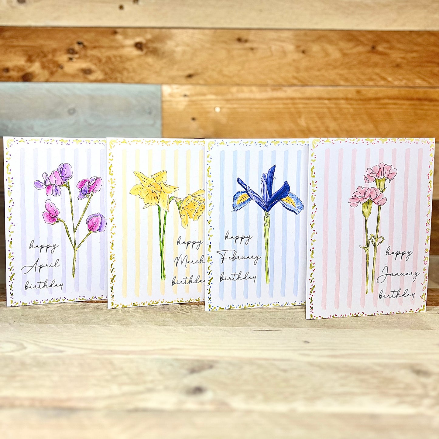 Iris / February Modern Birth Flower Card