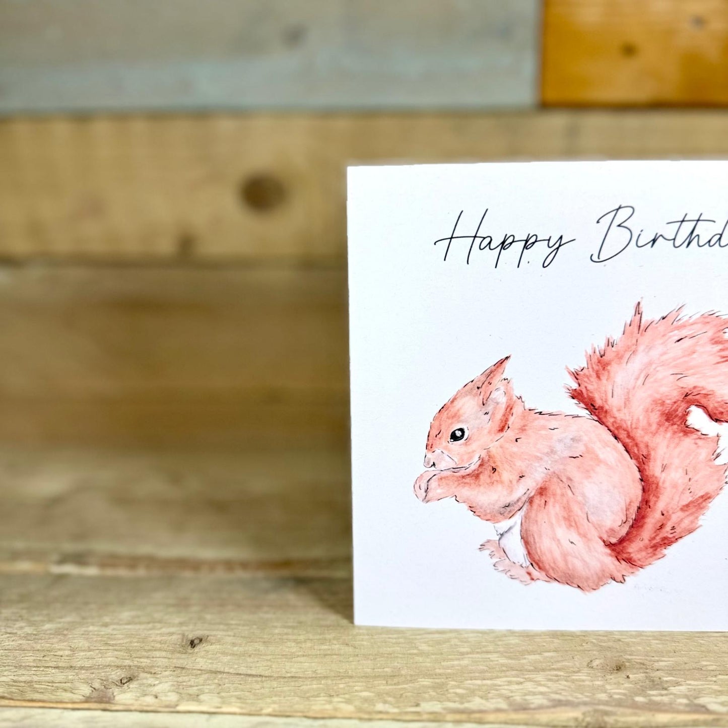 Rose the Red Squirrel Birthday Card