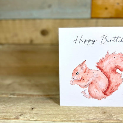 Rose the Red Squirrel Birthday Card