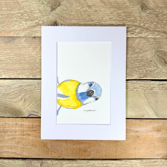 Sideways Blue Tit Original Painting