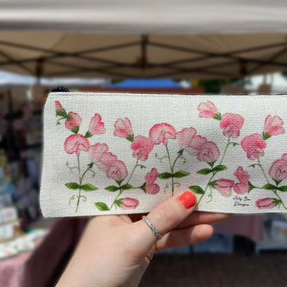 Sweetpea Linen Pencil Case