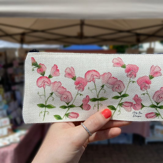 Sweetpea Linen Pencil Case