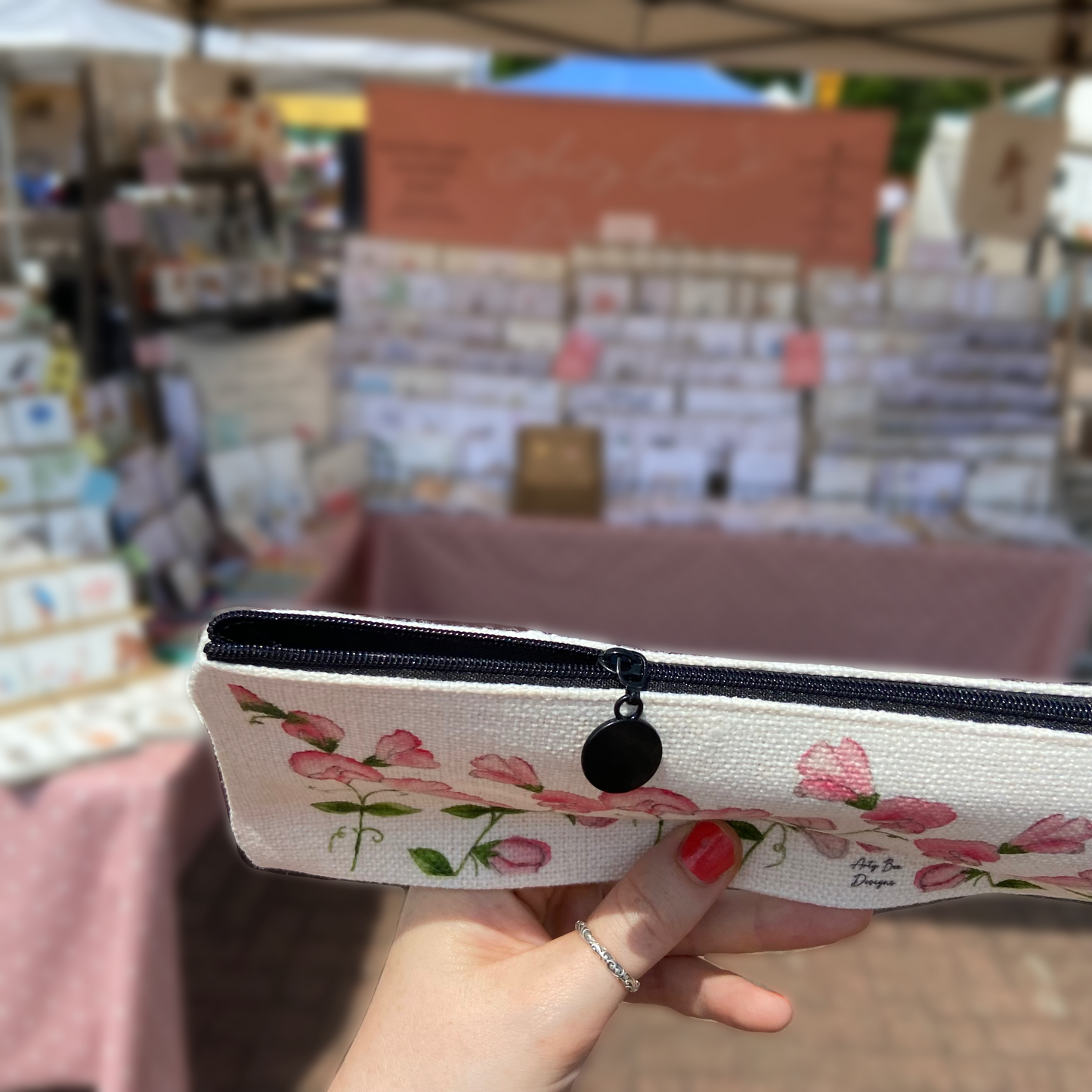 Sweetpea Linen Pencil Case