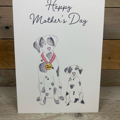 No.1 Mum Dalmatian Mother's Day Card