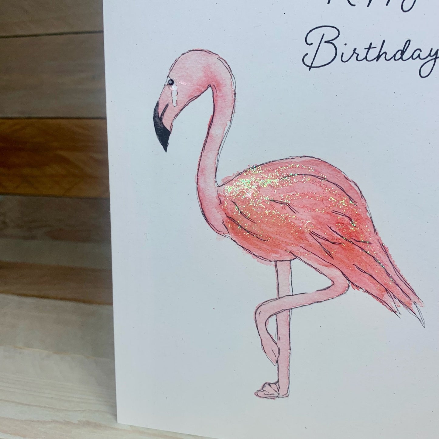 Fifi the Flamingo Birthday Card - Arty Bee Designs 