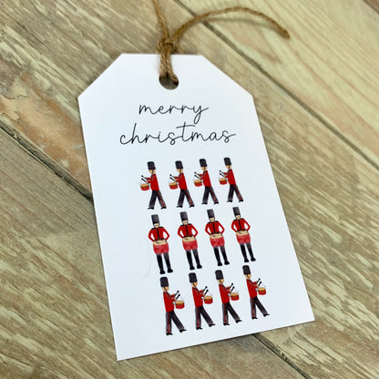 Twelve Drummers Drumming Christmas Gift Tags