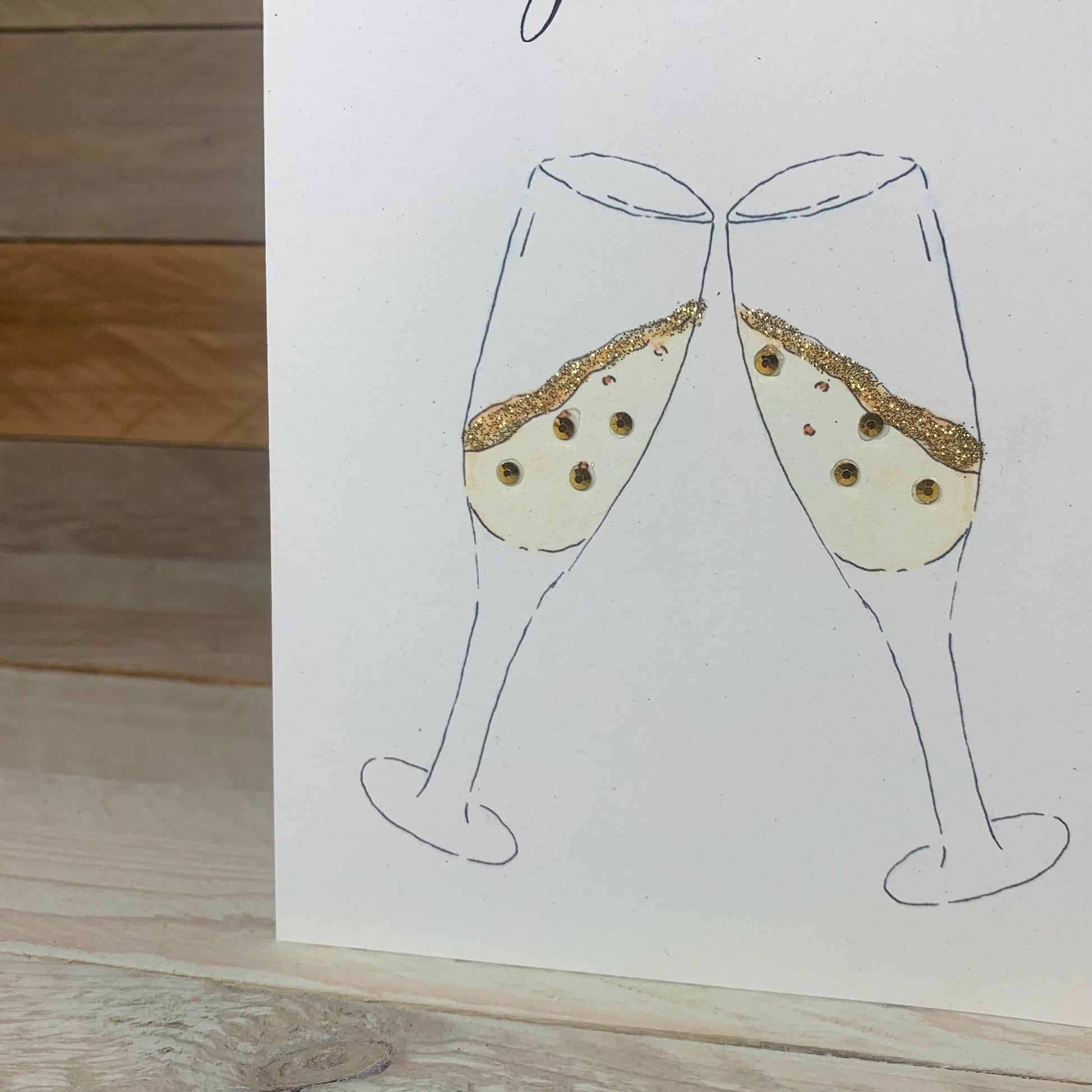 Congratulations Champagne Card - Arty Bee Designs 
