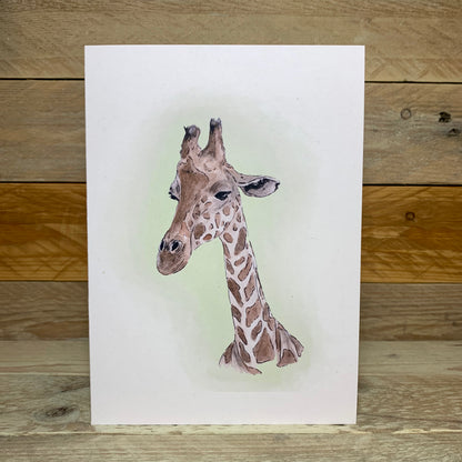 Three Metre Peter The Giraffe Blank Card