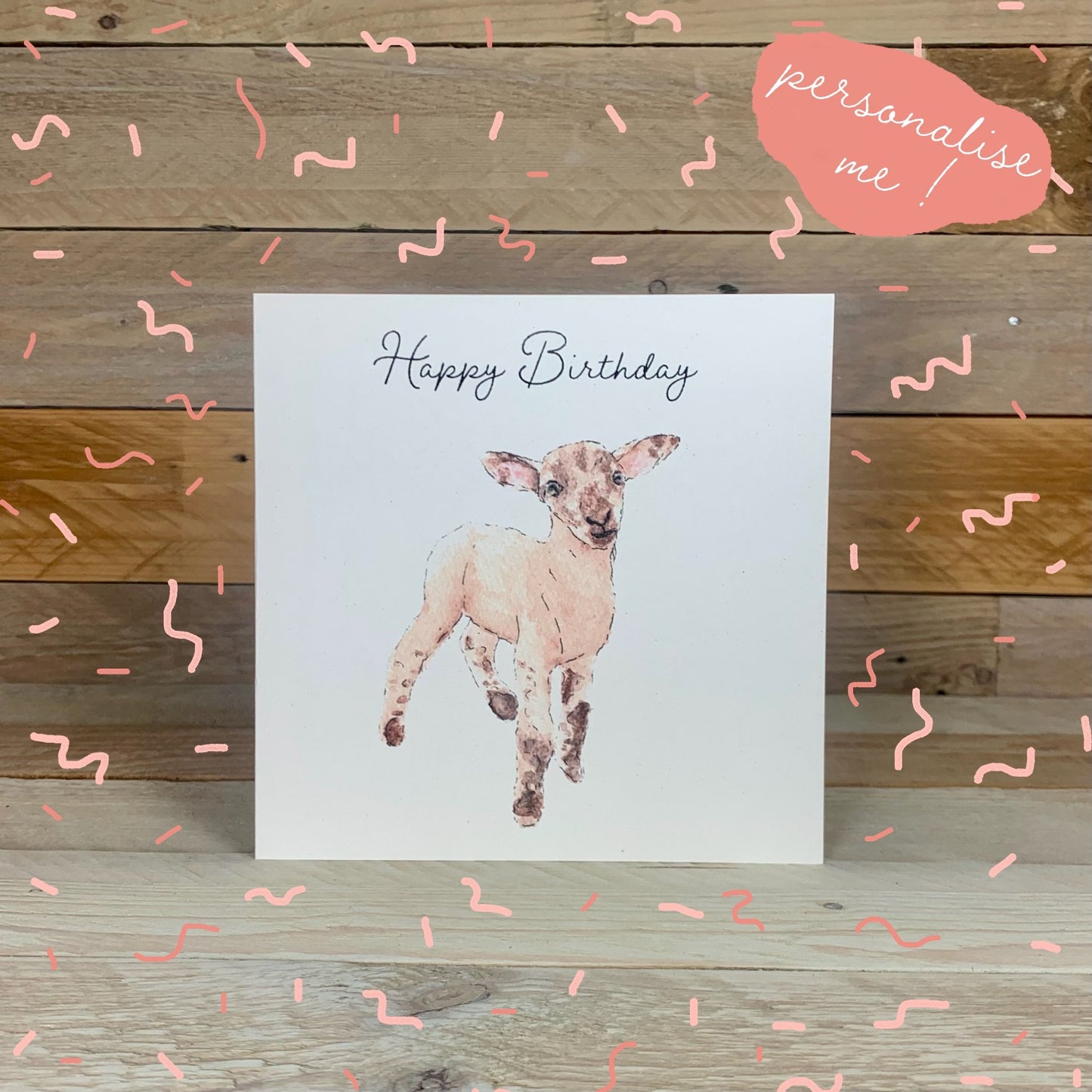 Droplet the Lamb Birthday Card - Arty Bee Designs 
