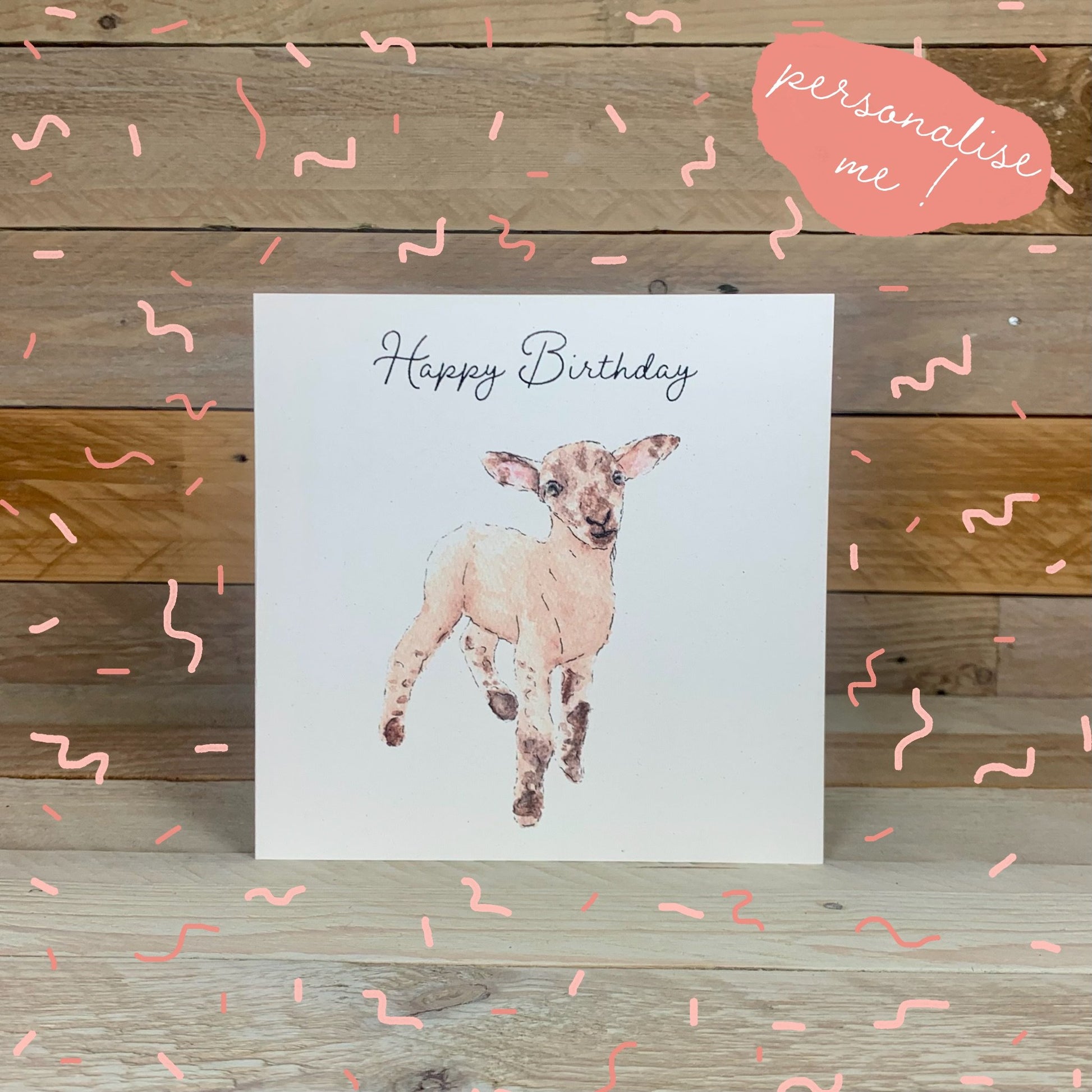 Droplet the Lamb Birthday Card - Arty Bee Designs 