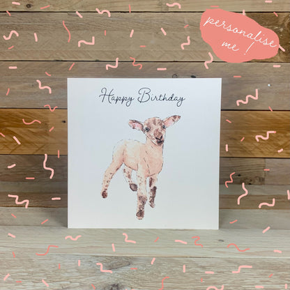 Droplet the Lamb Birthday Card - Arty Bee Designs 