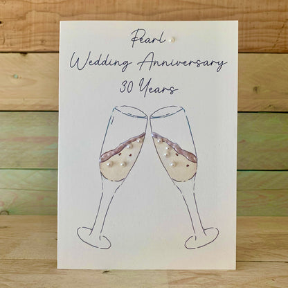 Pearl Anniversary Champagne Card