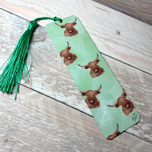Highland Cow Metal Bookmark With Tassel