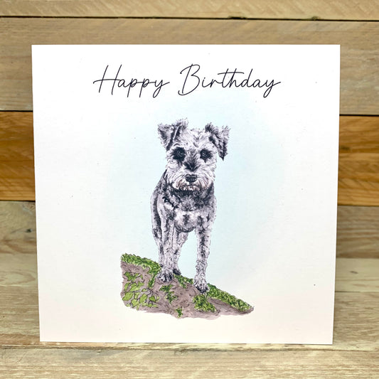 Hetti the Schnauzer Birthday Card