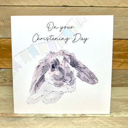 Just Benji The Bunny Christening Card