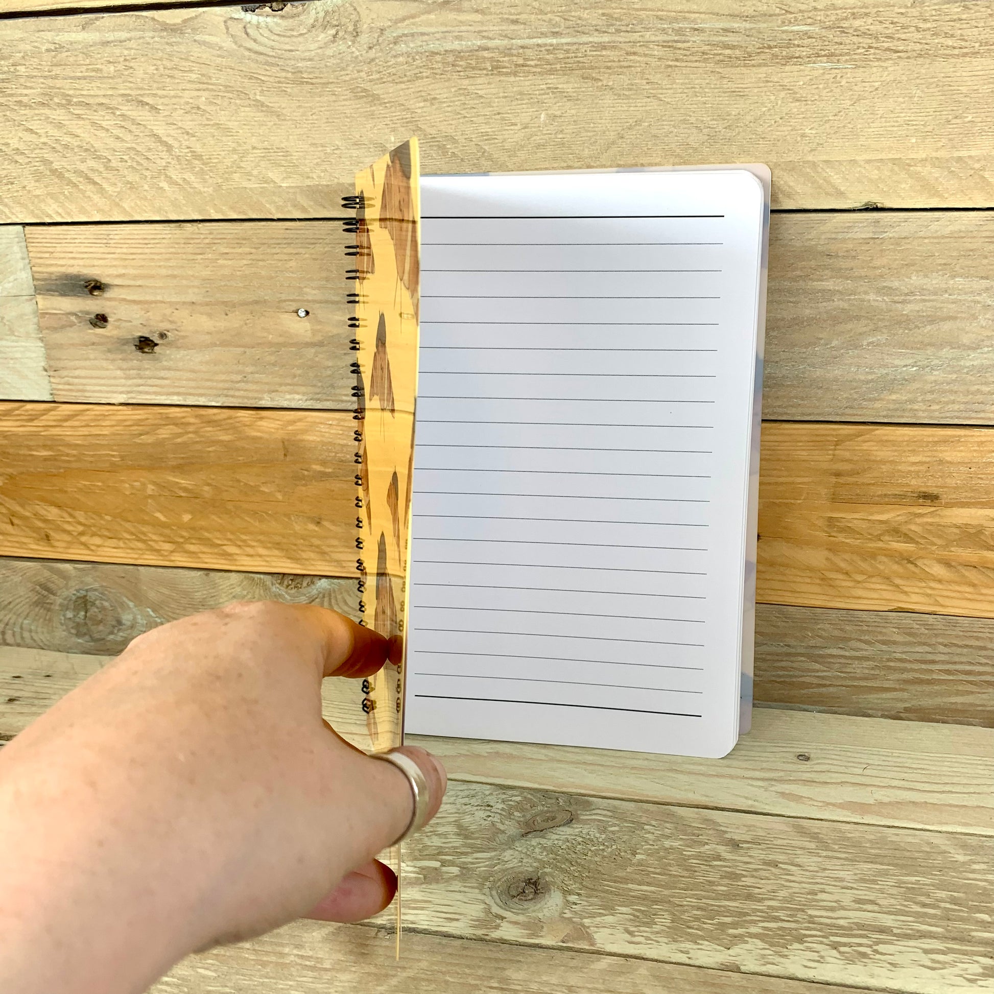 Pierre la Patisserie plastic cover wire bound A5 notebook - Arty Bee Designs 