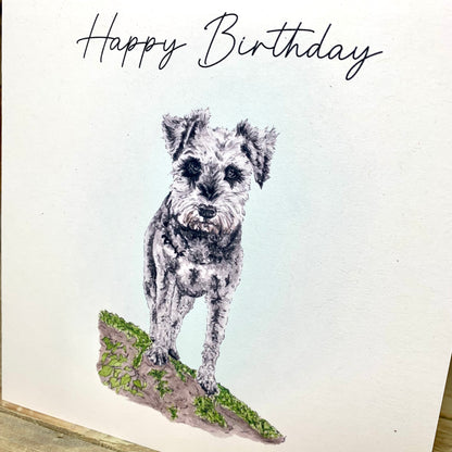 Hetti the Schnauzer Birthday Card