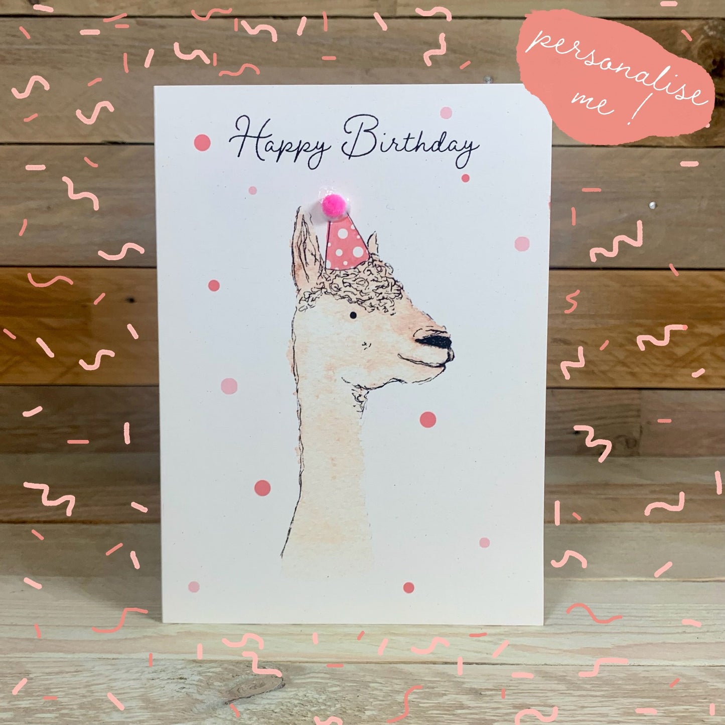 Abi the Alpaca Birthday Card - Arty Bee Designs 
