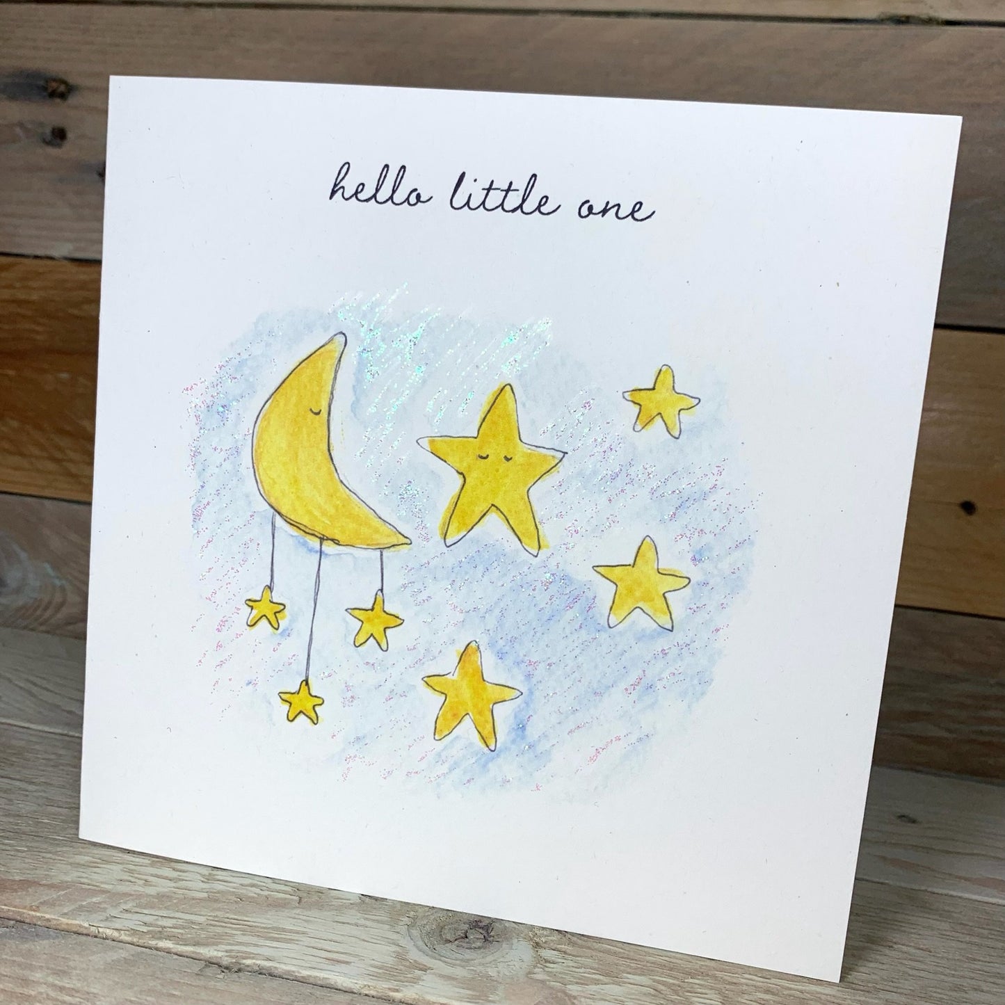 Moon and Stars New Baby Card - Arty Bee Designs 