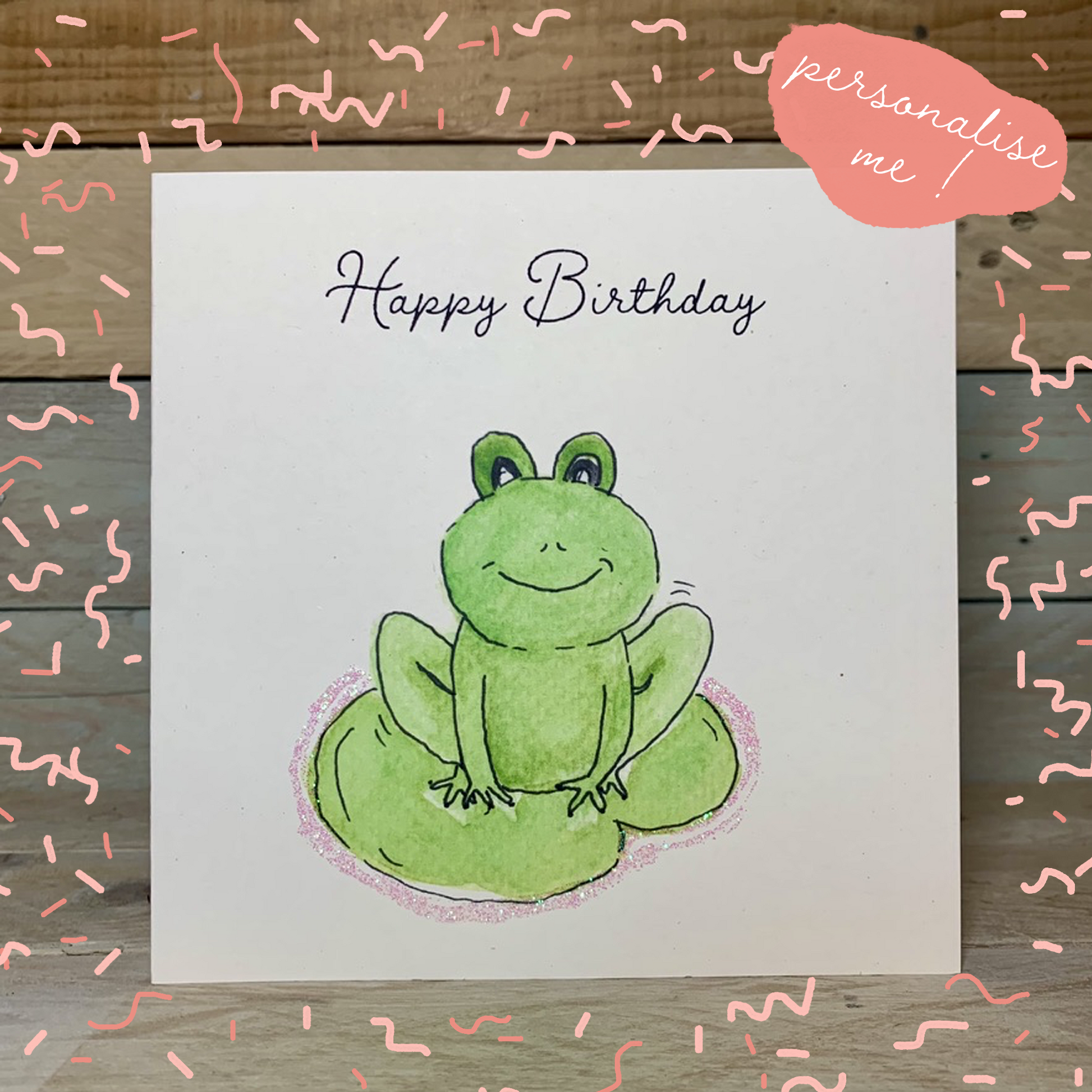 Franklin The Frog Birthday Card - Arty Bee Designs 